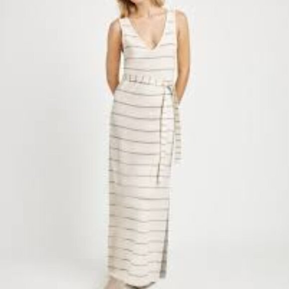 SPLENDID Michelle Stripe Knit Sweater Belted Tank Maxi Dress Large - Picture 2 of 4